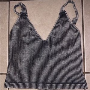 Free People Grey Belly Shirt Tank Top